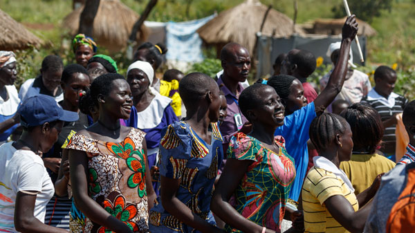 Keliko community dancing and singing